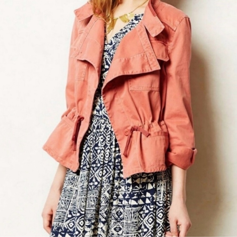 ANTHROPOLOGIE Hei Hei Coral Anorak Jacket